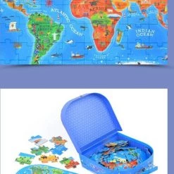 MiDeer - Wereldkaart - Menselijke Geografie - 100 Grote Puzzelstukjes In Mooie Doos - Kinderpuzzel - Educatief Speelgoed Voor Kinderen - Puzzel Voor Peuters En Kleuters Vanaf 3 Jaar -Goedkope puzzels winkel 523x840 1