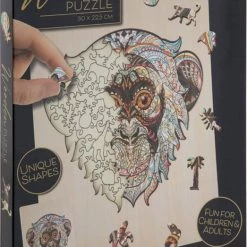 Grafix Houten Puzzel Aap | Unieke Puzzelstukjes In Vorm Van Dieren | 132 Puzzelstukjes | Puzzel Voor Kinderen En Volwassenen | Formaat 30 X 22.5 CM | Cadeau Voor Jong En Oud -Goedkope puzzels winkel 523x840