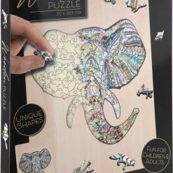 Grafix Houten Puzzel Olifant | Unieke Puzzelstukjes In Vorm Van Dieren | 137 Puzzelstukjes | Puzzel Voor Kinderen En Volwassenen | Formaat 30 X 22.5 CM | Cadeau Voor Jong En Oud -Goedkope puzzels winkel 527x840