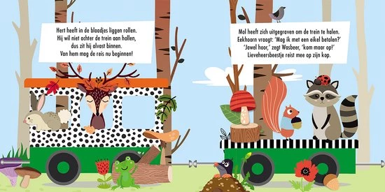 Fiona Huisman Bosdieren - Boek + Treinpuzzel 4 Fiona Huisman Bosdieren - Boek + Treinpuzzel - Afbeelding 4