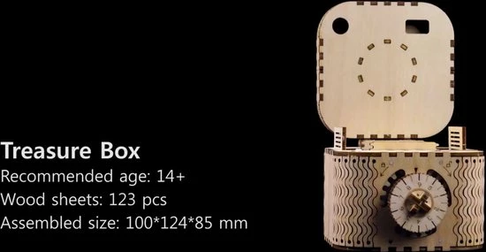 Robotime Vitafa Kluis - Houtpuzzel - 3D Puzzel - Modelbouw - Opbergdoos - Hout - DIY 2 Robotime Vitafa Kluis - Houtpuzzel - 3D Puzzel - Modelbouw - Opbergdoos - Hout - DIY - Afbeelding 2
