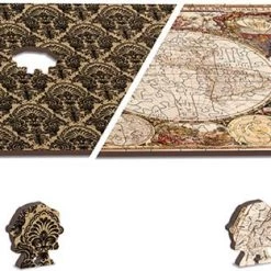 Wooden City - 2in1 - Houten Legpuzzel - Antique World Map - 37,5x25,4cm -Goedkope puzzels winkel 550x312 1