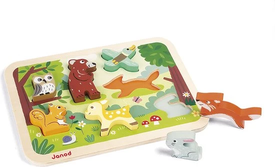 Janod Chunky Puzzel Bosdieren 1 Janod Chunky Puzzel Bosdieren