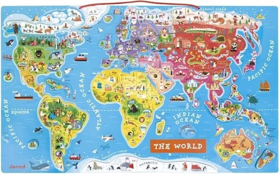 Janod Puzzel - Magnetic World - Engels 11 Janod Puzzel - Magnetic World - Engels - Afbeelding 11