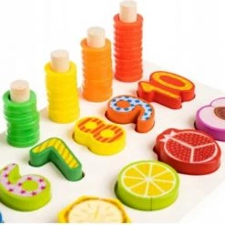 Iso Trade Montessori Educatief Houten 4-in-1 Alfabet Puzzel (Hoofdletters) + Getallen Rekenpuzzel + Vormenpuzzel + Kleuren Tellen En Stapelen Montessori Toys Leer Letters, Cijfers, Vorm + Kleuren -Goedkope puzzels winkel 550x354