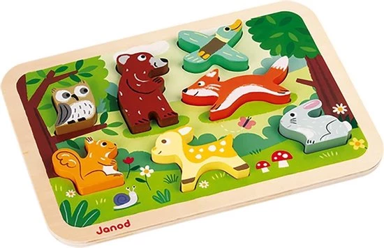 Janod Chunky Puzzel Bosdieren 4 Janod Chunky Puzzel Bosdieren - Afbeelding 4