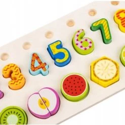 Iso Trade Montessori Educatief Houten 4-in-1 Alfabet Puzzel (Hoofdletters) + Getallen Rekenpuzzel + Vormenpuzzel + Kleuren Tellen En Stapelen Montessori Toys Leer Letters, Cijfers, Vorm + Kleuren -Goedkope puzzels winkel 550x364 2