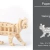 Merkloos Houten Dieren 3D Puzzel - Puzzel - 3D Zelf In Elkaar Zetten - Speelgoed Bouwpakket 6.1 X 1.8 X 4.6 Cm - Lopende - Kat