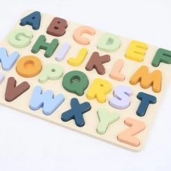 HOUTEN ALFABET PUZZEL - ALFABET PUZZEL HOUT Voor Kinderen Met Trendy Kleuren - Alfabet Leren - Speelgoed 3 JAAR -Mint And Milo -Goedkope puzzels winkel 550x365