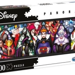 Clementoni - Disney Panorama High Quality Collectie Puzzel - Slechterikken - 1000 Stukjes, Puzzel Volwassenen