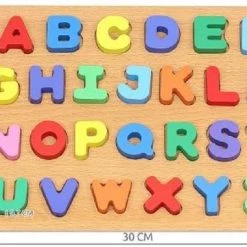 Iso Trade Montessori Educatief Houten 4-in-1 Alfabet Puzzel (Hoofdletters) + Getallen Rekenpuzzel + Vormenpuzzel + Kleuren Tellen En Stapelen Montessori Toys Leer Letters, Cijfers, Vorm + Kleuren -Goedkope puzzels winkel 550x381 1