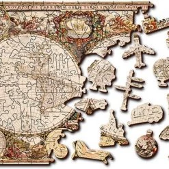Wooden City - 2in1 - Houten Legpuzzel - Antique World Map - 37,5x25,4cm -Goedkope puzzels winkel 550x383 5