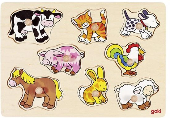 Merkloos Houten Puzzel 1 Jaar - Goki Puzzel - Boerderij Dieren 1 Merkloos Houten Puzzel 1 Jaar - Goki Puzzel - Boerderij Dieren
