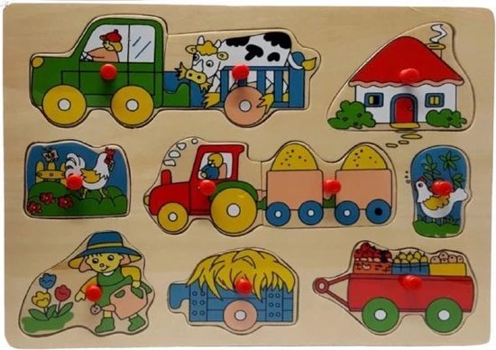 Big Tree Vormenpuzzel Boerderij Junior 30 X 22 Cm Hout 9-delig 1 Big Tree Vormenpuzzel Boerderij Junior 30 X 22 Cm Hout 9-delig