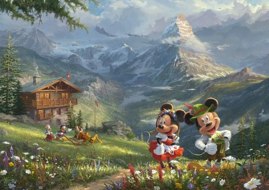 Schmidt Spiele Thomas Kinkade Studios: Disney Dreams Collections - Mickey & Minnie In Den Alpen Legpuzzel 1000 Stuk(s) Stripfiguren 2 Schmidt Spiele Thomas Kinkade Studios: Disney Dreams Collections - Mickey & Minnie In Den Alpen Legpuzzel 1000 Stuk(s) Stripfiguren - Afbeelding 2