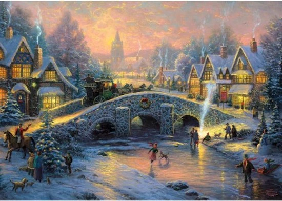 Schmidt Kinkade Dorp In De Sneeuw 3 Schmidt Kinkade Dorp In De Sneeuw - Afbeelding 3