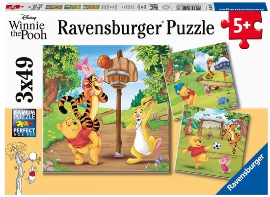 Ravensburger Puzzel Disney Winnie The Pooh Sportdag - 3x49 Stukjes - Kinderpuzzel 1 Ravensburger Puzzel Disney Winnie The Pooh Sportdag - 3x49 Stukjes - Kinderpuzzel