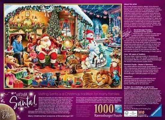 Ravensburger Puzzel Let's Visit Santa - Legpuzzel - 1000 Stukjes 2 Ravensburger Puzzel Let's Visit Santa - Legpuzzel - 1000 Stukjes - Afbeelding 2