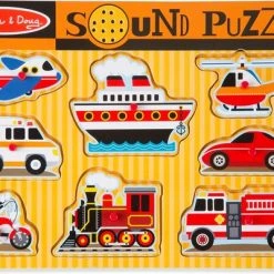 Melissa & Doug Houten Puzzel Met Geluid Voertuigen