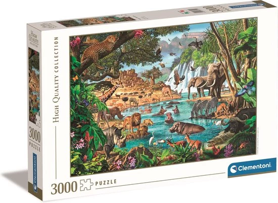 Clementoni Puzzels Voor Volwassenen - African Waterhole, Puzzel 3000 Stukjes, 14-99 Jaar - 33551 1 Clementoni Puzzels Voor Volwassenen - African Waterhole, Puzzel 3000 Stukjes, 14-99 Jaar - 33551