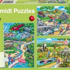 Schmidt 3-in-1 Puzzel Een Dagje Dierentuin Junior 4-delig