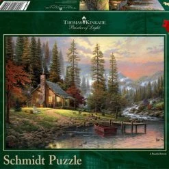 Schmidt Puzzel: Thomas Kinkade - Huis In De Bergen -Goedkope puzzels winkel 550x405 18