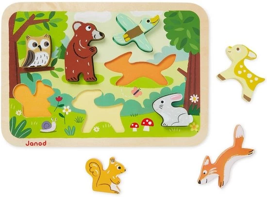 Janod Chunky Puzzel Bosdieren 6 Janod Chunky Puzzel Bosdieren - Afbeelding 6