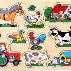 SFC Toys Houten Puzzel "Op De Boerderij" - Kinderpuzzel Vanaf 1 Jaar