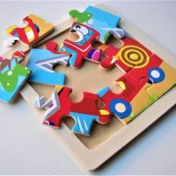 LS Goods Houten Puzzels - 2 Stuks - 9 Delig - Montessori - Politie Auto - Brandweer - 11x11 Cm -Goedkope puzzels winkel 550x410