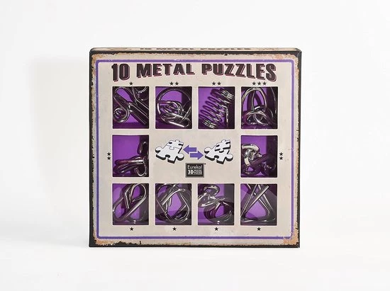 Eureka - Eureka! 10 Metalen Puzzels Paarse Editie 6 Eureka - Eureka! 10 Metalen Puzzels Paarse Editie - Afbeelding 6