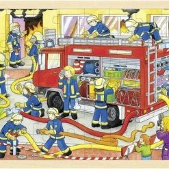 Goki Houten Legpuzzel - Brandweer, 48st. -Goedkope puzzels winkel 550x413 1