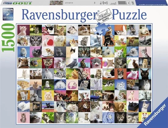 Ravensburger Puzzel 99 Katten - 1500 Stukjes 1 Ravensburger Puzzel 99 Katten - 1500 Stukjes