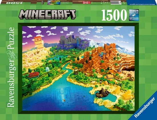 Ravensburger Puzzel World Of Minecraft - Legpuzzel - 1500 Stukjes 1 Ravensburger Puzzel World Of Minecraft - Legpuzzel - 1500 Stukjes