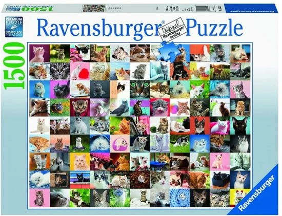 Ravensburger Puzzel 99 Katten - 1500 Stukjes 6 Ravensburger Puzzel 99 Katten - 1500 Stukjes - Afbeelding 6