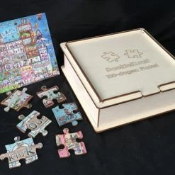DoekieKunst Houten Puzzel 100 Stukjes - 50x50 Cm - In Luxe Houten Doos -Goedkope puzzels winkel 550x423 3