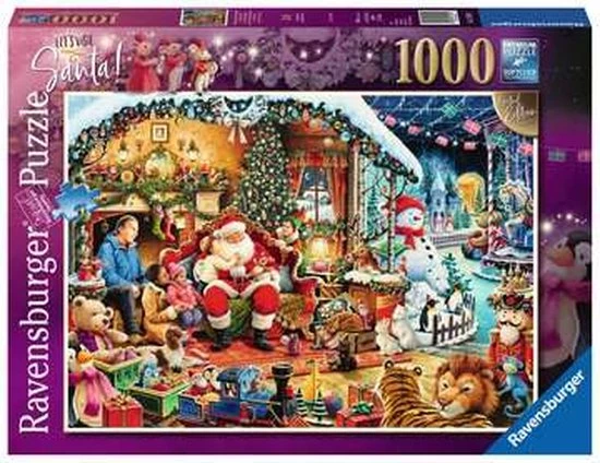Ravensburger Puzzel Let's Visit Santa - Legpuzzel - 1000 Stukjes 3 Ravensburger Puzzel Let's Visit Santa - Legpuzzel - 1000 Stukjes - Afbeelding 3