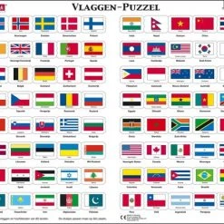 Larsen Puzzel - 80 Stukjes - Vlaggen Van De Wereld