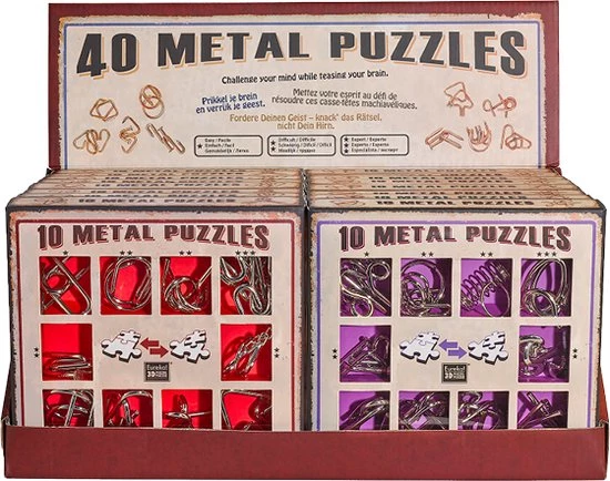 Eureka - Eureka! 10 Metalen Puzzels Paarse Editie 4 Eureka - Eureka! 10 Metalen Puzzels Paarse Editie - Afbeelding 4