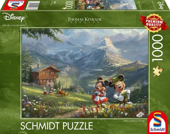 Schmidt Spiele Thomas Kinkade Studios: Disney Dreams Collections - Mickey & Minnie In Den Alpen Legpuzzel 1000 Stuk(s) Stripfiguren 1 Schmidt Spiele Thomas Kinkade Studios: Disney Dreams Collections - Mickey & Minnie In Den Alpen Legpuzzel 1000 Stuk(s) Stripfiguren