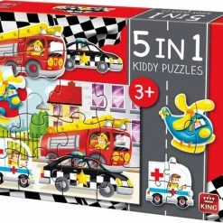 King Kiddy Kinderpuzzel Auto's - 5 In 1 Puzzel