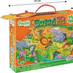 Grafix 3D Puzzel Safari | Legpuzzel Voor Kinderen | 55 Puzzelstukjes + 5 3D Stukjes | Puzzelen Vanaf 3 Jaar -Goedkope puzzels winkel 550x441 4