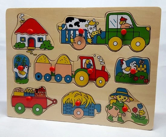 Big Tree Vormenpuzzel Boerderij Junior 30 X 22 Cm Hout 9-delig 2 Big Tree Vormenpuzzel Boerderij Junior 30 X 22 Cm Hout 9-delig - Afbeelding 2