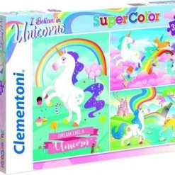 Clementoni PUZZEL 3X48 UNICORN -Goedkope puzzels winkel 550x457 3