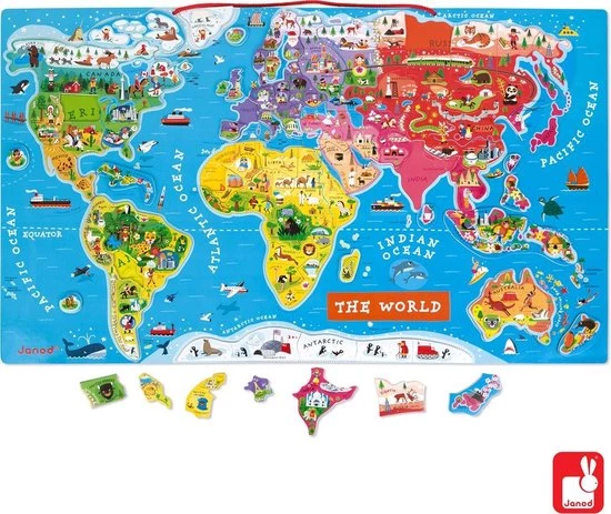Janod Puzzel - Magnetic World - Engels 1 Janod Puzzel - Magnetic World - Engels
