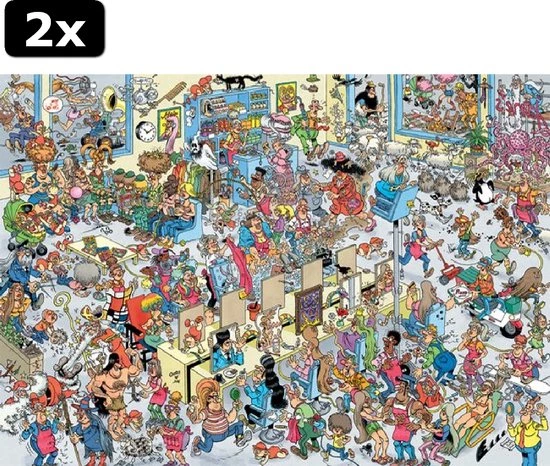 2x Jan Van Haasteren Bij De Kapper 1000 Stukjes - Legpuzzel 4 2x Jan Van Haasteren Bij De Kapper 1000 Stukjes - Legpuzzel - Afbeelding 4