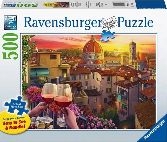 Ravensburger Puzzel Wijn Drinken Op Het Terras - Legpuzzel - 500 Stukjes 1 Ravensburger Puzzel Wijn Drinken Op Het Terras - Legpuzzel - 500 Stukjes