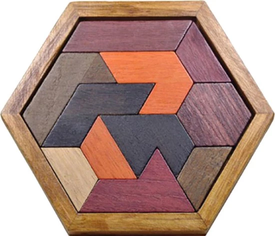 Van Theo Houten Puzzel Set - 3 Stuks Tangram Hexagon - Smartgames - Breinbreker - Vormen Puzzel - Kinderspeelgoed - Educatief Speelgoed - Vanaf 3 Jaar 3 Van Theo Houten Puzzel Set - 3 Stuks Tangram Hexagon - Smartgames - Breinbreker - Vormen Puzzel - Kinderspeelgoed - Educatief Speelgoed - Vanaf 3 Jaar - Afbeelding 3