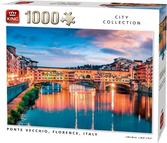 King Puzzel 1000 Stukjes PONTE VECCHIO, FLORENCE, ITALY 1 King Puzzel 1000 Stukjes PONTE VECCHIO, FLORENCE, ITALY