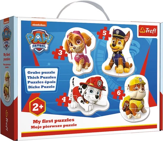 Trefl Puzzel Paw Patrol 4 In 1: 3/4/5/6 Stukjes 1 Trefl Puzzel Paw Patrol 4 In 1: 3/4/5/6 Stukjes