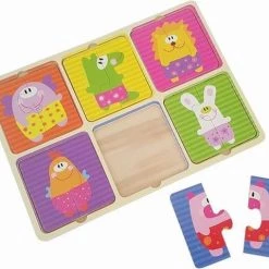 Playwood / Roel Houten Puzzel Peuter 6x2 Stukken In Frame Dieren